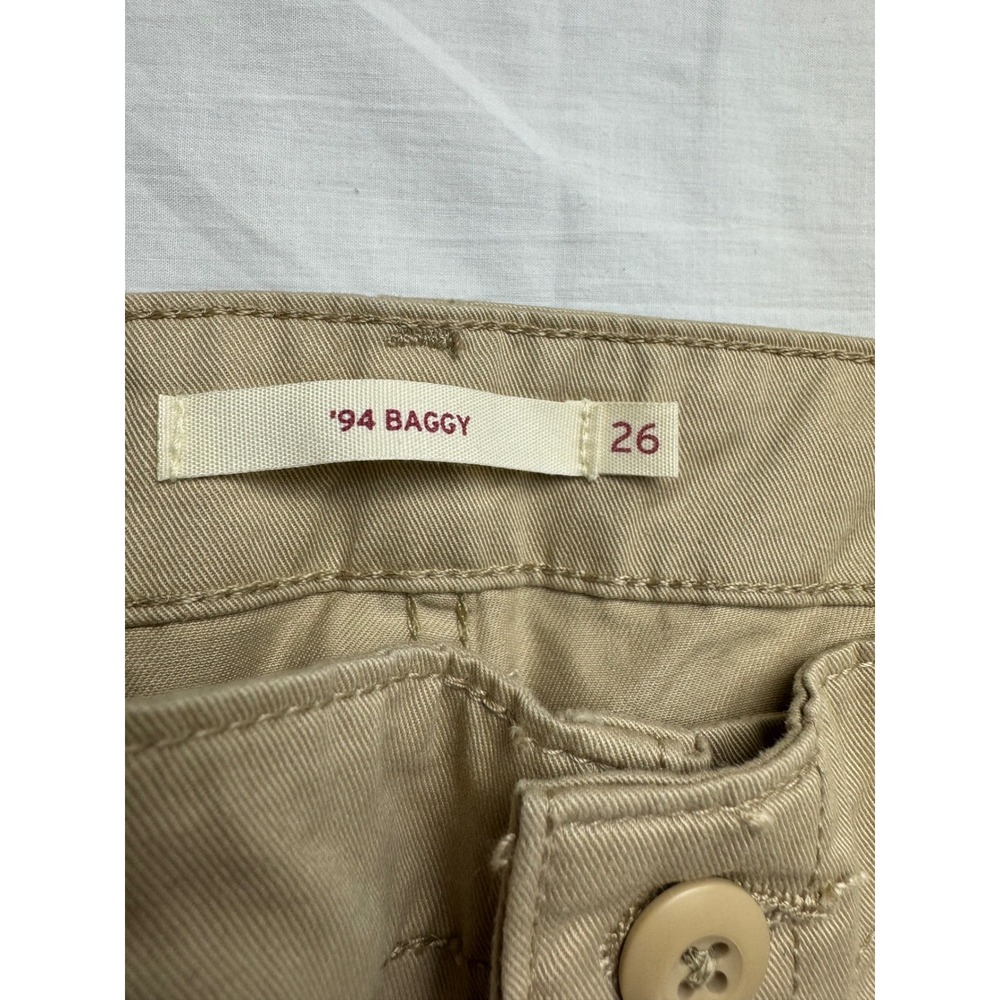 Levis 94 Baggy Cargo Pants Womens 26x30 Tan Khaki Mid Rise NWT - Picture 4 of 16